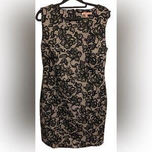 Gibson Latimer Black Floral Midi Dress Medium